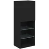 TV spintelė su LED lemputėmis, juodos spalvos, 40,5x30x102cm