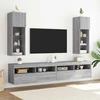 TV staliukas TV spintelė su LED lemputėmis, pilka ąžuolo, 30,5x30x90cm