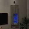 TV staliukas TV spintelė su LED lemputėmis, pilka ąžuolo, 30,5x30x102cm