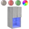 TV staliukas TV spintelė su LED lemputėmis, pilka ąžuolo, 30,5x30x60cm
