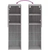 TV staliukas TV spintelė su LED lemputėmis, pilka ąžuolo, 30,5x30x102cm