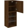 TV staliukas TV spintelė su LED lemputėmis, ruda ąžuolo, 40,5x30x102cm
