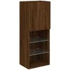 TV staliukas TV spintelė su LED lemputėmis, ruda ąžuolo, 40,5x30x102cm