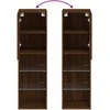 TV staliukas TV spintelė su LED lemputėmis, ruda ąžuolo, 30,5x30x102cm