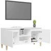 TV spintelė su medinėmis kojelėmis, balta, 103,5x35x50cm