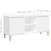 TV spintelė su medinėmis kojelėmis, balta, 103,5x35x50cm