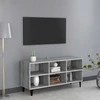 TV staliukas TV spintelė su metalinėmis kojelėmis, pilka, 103,5x30x50cm