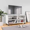 TV spintelė su ratukais, balta, 90x35x35cm, apdirbta mediena