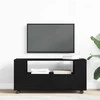 TV staliukas TV spintelė su ratukais, juodas ąžuolas, 102x34,5x43cm, mediena