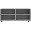 TV staliukas TV spintelė su ratukais, pilka ąžuolo, 90x35x35cm, mediena