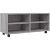 TV staliukas TV spintelė su ratukais, pilka ąžuolo, 90x35x35cm, mediena