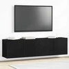 TV staliukas TV spintelės, 2 vnt., juodo ąžuolo spalvos, 160x30x41 cm, inžinerinė mediena