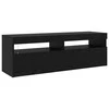 TV staliukas Televizoriaus spintelė 2 pcs Juodas ąžuolas 260 x 37 x 40 cm