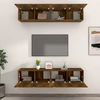 TV staliukas TV spintelės, 4vnt., dūminio ąžuolo, 80x30x30cm, mediena
