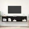 TV staliukas TV spintelės komplektas 2 pcs Juodas ąžuolas Apdirbta mediena