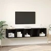 TV staliukas TV spintelės komplektas 2 pcs Juodas ąžuolas Apdirbta mediena