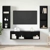 TV staliukas TV spintelių komplektas 3 pcs Juodas ąžuolas Apdirbta mediena