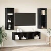 TV staliukas TV spintelių komplektas 3 pcs Juodas ąžuolas Apdirbta mediena