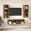 TV staliukas TV spintelių komplektas 3 pcs Senovinis medis Apdirbta mediena