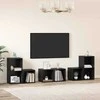 TV staliukas TV spintelių komplektas 6 pcs Juodas ąžuolas Apdirbta mediena