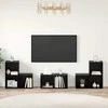 TV staliukas TV spintelių komplektas 6 pcs Juodas ąžuolas Apdirbta mediena