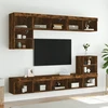 TV staliukas TV spintelės su LED, 2vnt., dūminio ąžuolo, 80x30x30cm
