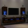 TV staliukas TV spintelės su LED, 2vnt., dūminio ąžuolo, 30,5x30x60cm