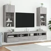 TV staliukas TV spintelės su LED, 2vnt., pilkos ąžuolo, 40,5x30x90cm