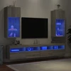 TV staliukas TV spintelės su LED, 2vnt., pilkos ąžuolo, 40,5x30x90cm