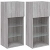 TV staliukas TV spintelės su LED, 2vnt., pilkos ąžuolo, 40,5x30x90cm