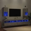 TV staliukas TV spintelės su LED, 2vnt., pilkos ąžuolo, 30,5x30x60cm