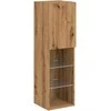 TV staliukas TV spintelės su LED, 2vnt., rudos ąžuolo, 30,5x30x102cm