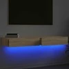 TV staliukas TV spintelės su LED lemputėmis, 2vnt., ąžuolo, 60x35x15,5cm