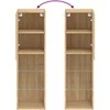 TV staliukas TV spintelės su LED lemputėmis, 2vnt., ąžuolo, 30,5x30x102cm