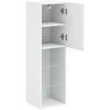 TV staliukas TV spintelės su LED lemputėmis, 2vnt., baltos, 30,5x30x102cm