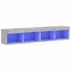 TV staliukas TV spintelės su LED lemputėmis, 2vnt., betono, 80x30x30cm
