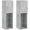 TV staliukas TV spintelės su LED lemputėmis, 2vnt., betono, 30,5x30x102cm