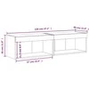 TV staliukas TV spintelės su LED lemputėmis, 2vnt., dūminės, 60x30x30cm