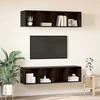 TV staliukas TV spintelių komplektas 2 pcs Juodas ąžuolas 37 x 37 x 142,5 cm