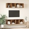 TV staliukas TV spintelių komplektas 2 pcs Senovinis medis