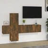 TV staliukas TV spintelių komplektas, 3 dalių, dūminio ąžuolo, mediena