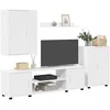 TV staliukas TV spintelių komplektas 4 pcs Balta Apdirbta mediena