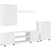 TV staliukas TV spintelių komplektas 4 pcs Balta Apdirbta mediena