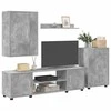 TV staliukas TV spintelių komplektas 4 pcs Betono pilka Apdirbta mediena