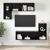 TV staliukas TV spintelių komplektas 4 pcs Juodas ąžuolas Apdirbta mediena