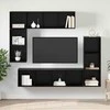 TV staliukas TV spintelių komplektas 4 pcs Juodas ąžuolas Apdirbta mediena
