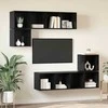 TV staliukas TV spintelių komplektas 4 pcs Juodas ąžuolas Apdirbta mediena