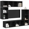 TV staliukas TV spintelių komplektas 4 pcs Juodas ąžuolas Apdirbta mediena