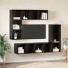 TV staliukas TV spintelių komplektas 4 pcs Juodas ąžuolas Apdirbta mediena