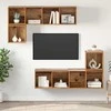 TV staliukas TV spintelių komplektas 4 pcs Senovinis medis Apdirbta mediena